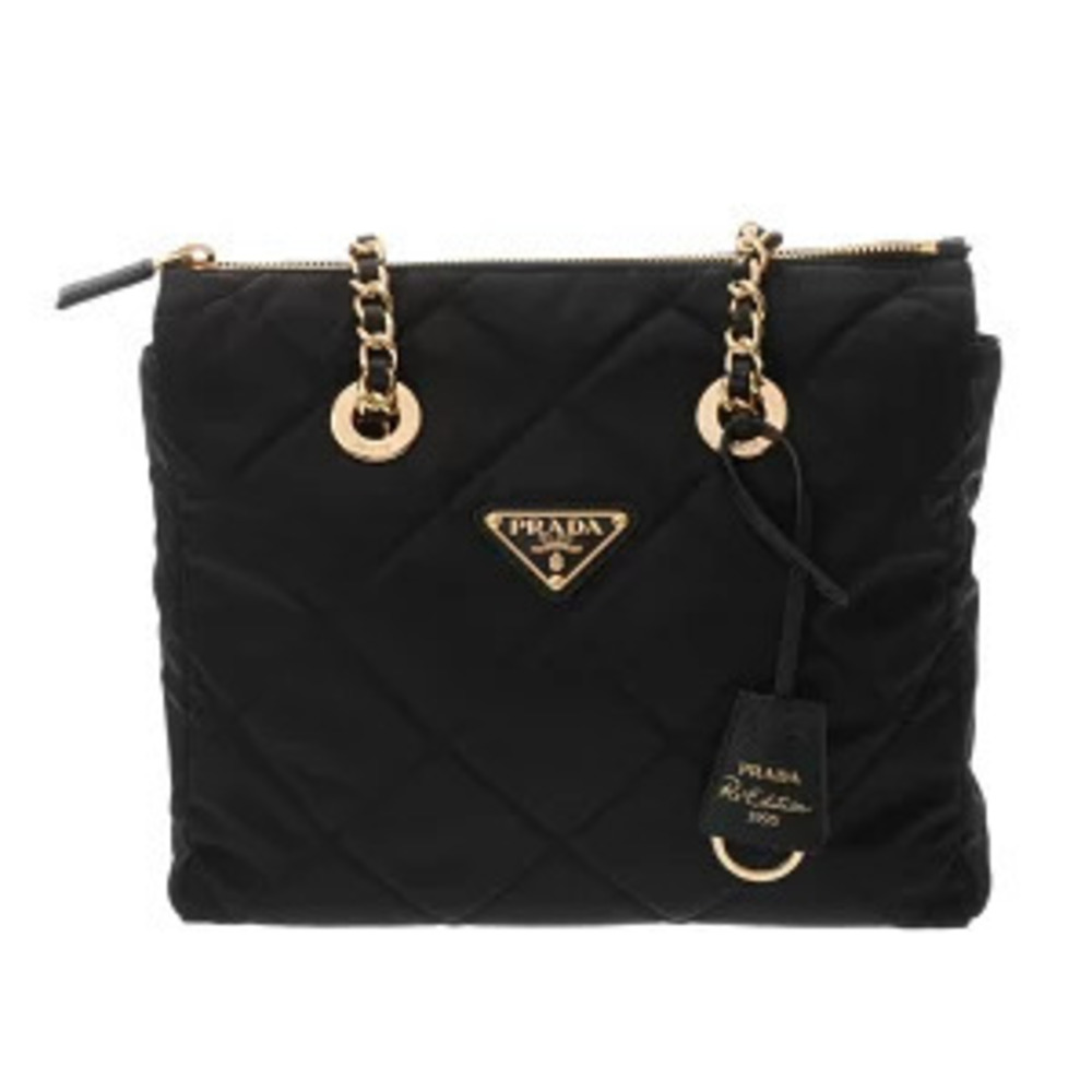 Prada Re Chain Tote Bag Re Edition Black Handbag